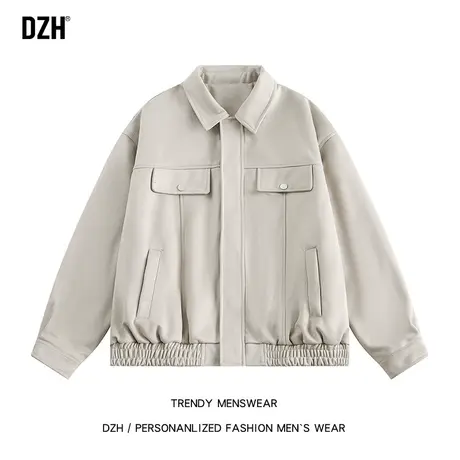男士美式底特律夹克外套男潮高级感痞帅男装2024新款春季休闲上衣图片