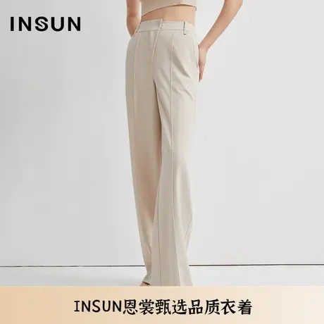 INSUN恩裳夏季阔腿简约线条感职业西裤商品大图
