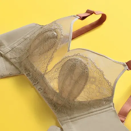 内衣女薄款夏大胸显小性感聚拢收副乳无痕超薄胸罩大码全罩杯文胸商品大图