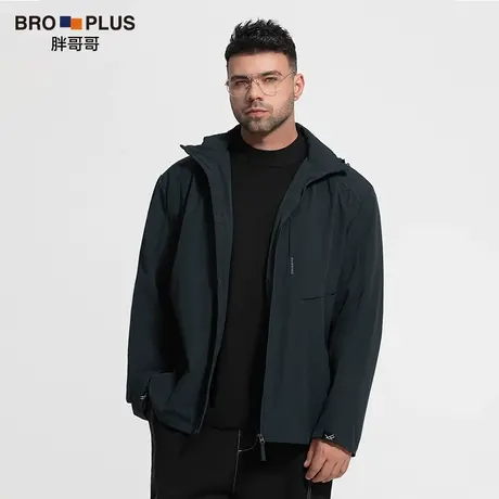胖哥哥新品大码外套男胖潮宽松上衣带帽运动休闲男士夹克春秋季款图片