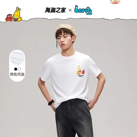HLA/海澜之家【爆笑虫子联名】短袖T恤2023夏新款圆领情侣短T男女商品大图