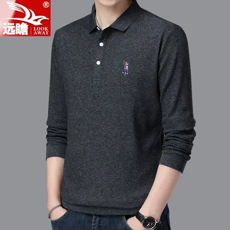 2022年新款男士长袖t恤春秋季高端商务休闲保罗polo衫男打底上衣商品大图