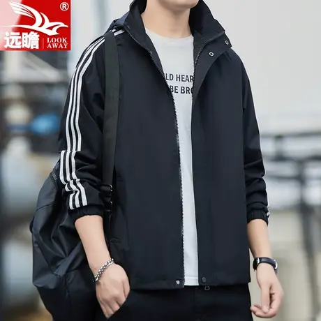 春秋季连帽夹克男宽松韩版潮流百搭休闲外套男士青年运动上衣男款商品大图