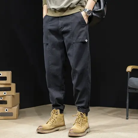 秋季裤子男工装裤春秋款潮牌男裤宽松加肥加大直筒休闲裤男士大码商品大图