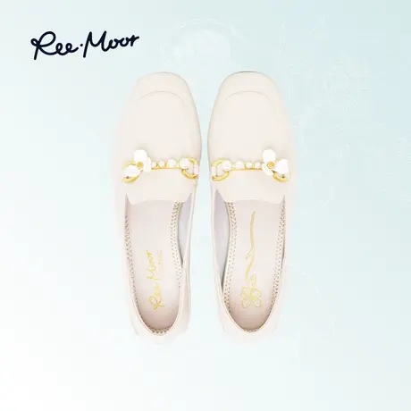 REEMOOR睿慕金属扣饰乐福鞋2025春款鞋子纯色圆头女鞋平跟单鞋女图片