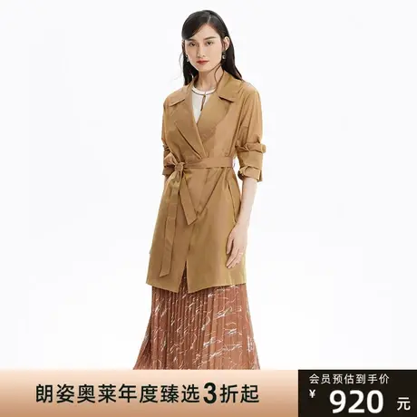 LANCY轻薄短款风衣女朗姿新款夏季薄款收腰外套女商场同款图片