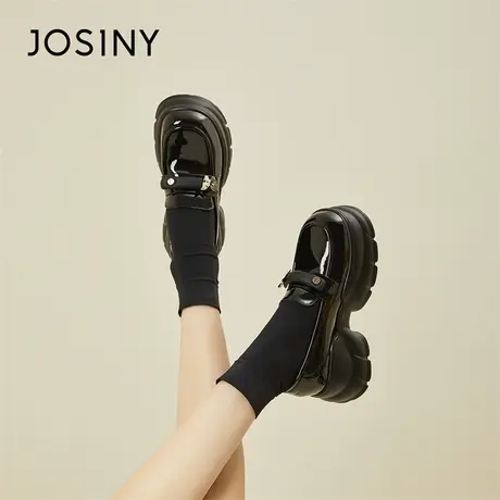 Josiny/卓诗尼厚底乐福鞋女款2024新款春季爆款女鞋子一脚蹬单鞋商品大图