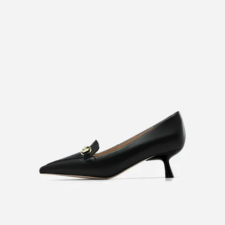 Nine West/玖熙2023年春夏新款单鞋女99金蝶衔扣尖头猫跟中跟女鞋图片