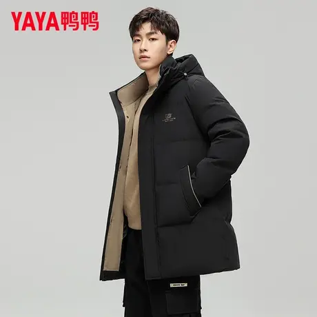 鸭鸭羽绒服男冬2023年情侣款外套加厚男女同款中长款连帽潮YL图片
