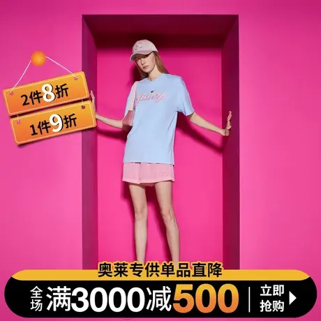Juicy Couture橘滋2023新款融化冰淇淋印花阔版女T恤图片
