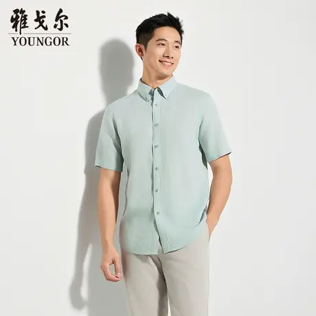 【商场同款】雅戈尔男士短袖衬衫夏季新款官方商务休闲短袖衬衫男商品大图