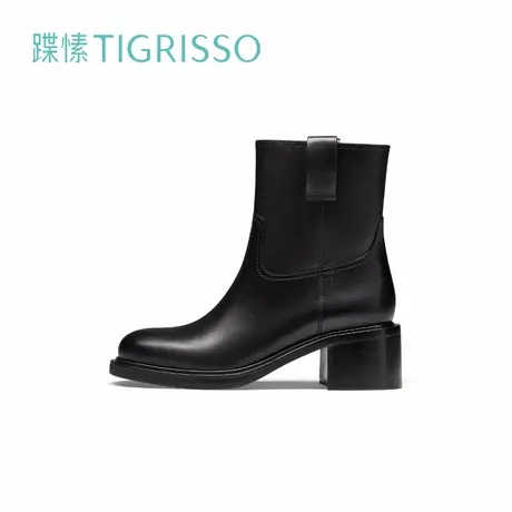 蹀愫冬厚底增高拼接牛皮时装靴女鞋靴子TA43781-14图片