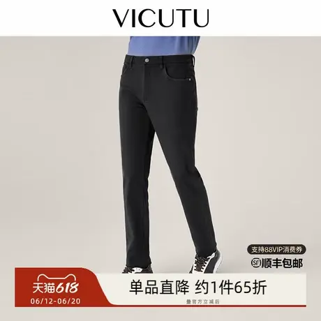 【舒暖牛仔】VICUTU威可多橙标秋冬款男士牛仔裤商务温暖弹力裤子图片