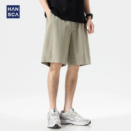 hansca莱赛尔天丝凉感休闲短裤男款2025夏季薄款透气宽松五分裤子商品大图