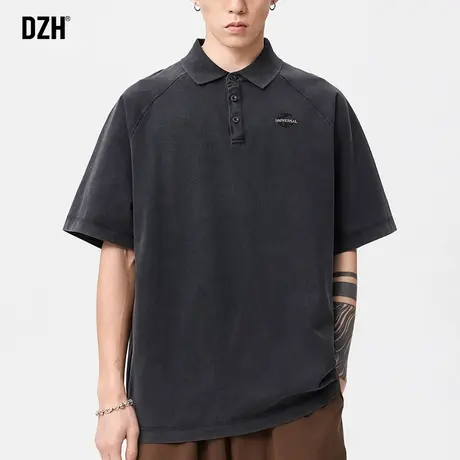 男士短袖男polo衫痞帅夏季纯棉t恤2025新款美式重磅上衣半袖男款商品大图