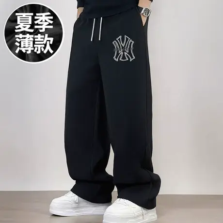 180高个子300斤直筒裤休闲卫裤宽松加肥加大码男裤男士春夏季薄款商品大图