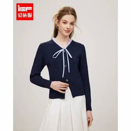 IEF/爱依服2025春季新款韩系气质淑女温柔风小众设计感通勤上衣商品大图
