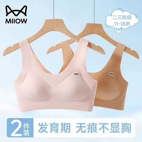 猫人发育期少女内衣文胸二三阶段初高中学生无痕固定杯青少年背心商品大图