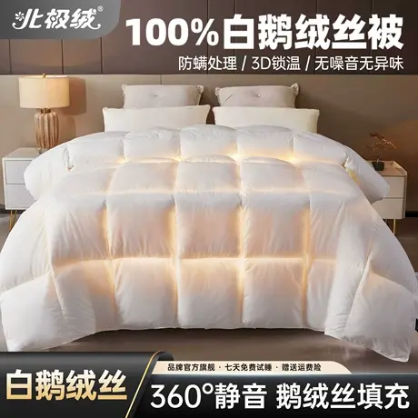Bejirog/北极绒白鹅绒丝被芯高档绒丝被秋冬加厚保暖被防螨被子图片