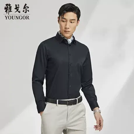 【棉纤混纺】雅戈尔CEO男长袖衬衫秋季舒适温控商务休闲上班衬衫商品大图