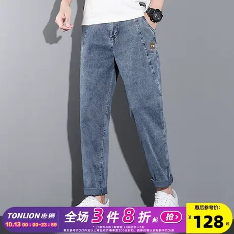 唐狮2023春季新款男牛仔裤百搭时尚长裤经典修身直筒男裤子TG商品大图