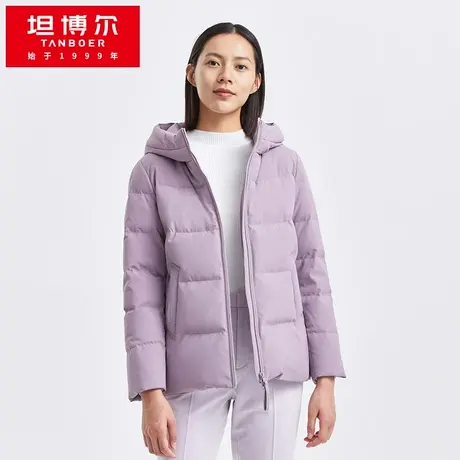坦博尔羽绒服女短款连帽加厚时尚百搭保暖秋冬休闲外套潮TB211368商品大图