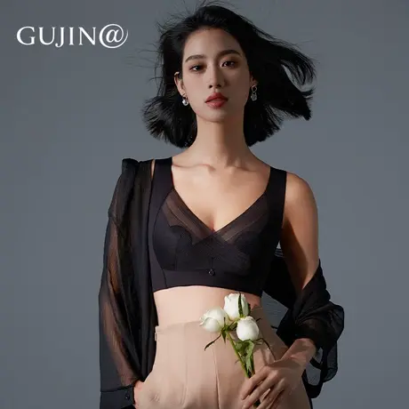 古今@夏季薄款内衣女大胸显小胸罩法式蕾丝聚拢收副乳胶抑菌文胸图片