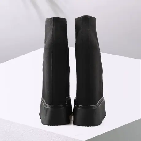 恨天高18cm内增高单鞋演出舞台小个子防水台厚底真皮高跟女鞋定制商品大图