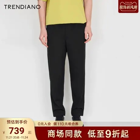TRENDIANO官方2023新款春季休闲针织九分直筒裤男商品大图