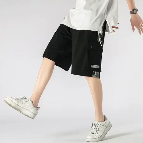 卫裤男潮牌高街ins潮流个性腰果花工装休闲短裤夏季薄款男士裤子商品大图