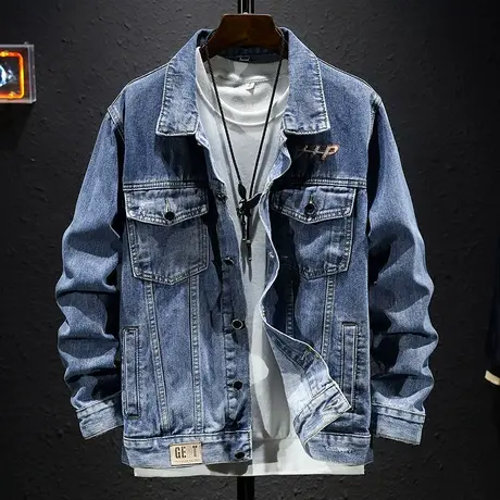 春秋季潮牌牛仔外套男潮流百搭男士休闲夹克新款工装刺绣褂子上衣商品大图