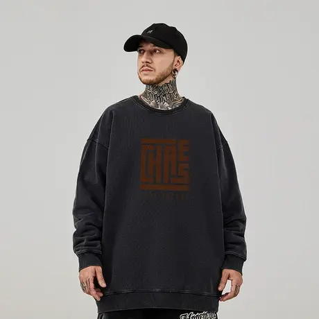 卫衣男美式重磅复古春秋季潮牌oversize男生痞帅百搭早秋装上衣服商品大图