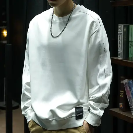 柜潮牌卫衣男纯色舒适卫衣男百搭高档男士卫衣长袖百搭男款卫衣图片