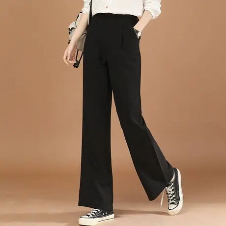 韩潮袭人百搭西装阔腿裤女高腰宽松显瘦休喇叭闲裤图片