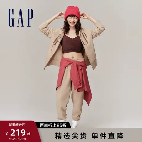 Gap女装秋季新款LOGO碳素软磨抓绒保暖卫衣809239洋气保暖连帽衫图片