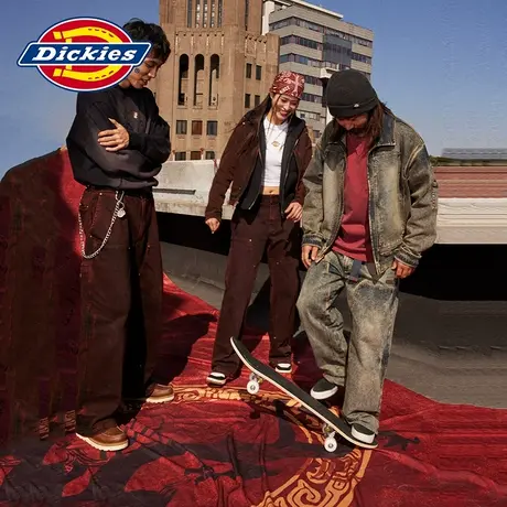 Dickies 夔龙系列短袖T恤图腾印花口袋纯棉男女同款宽松内搭图片