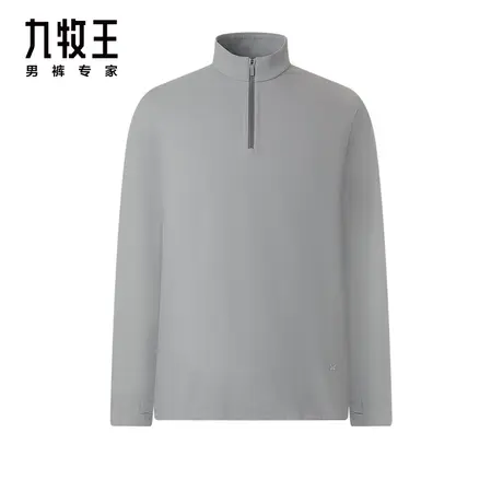 [抗菌]九牧王商场同款长袖T恤23新品JT1C47227机能温暖立领上衣EN图片
