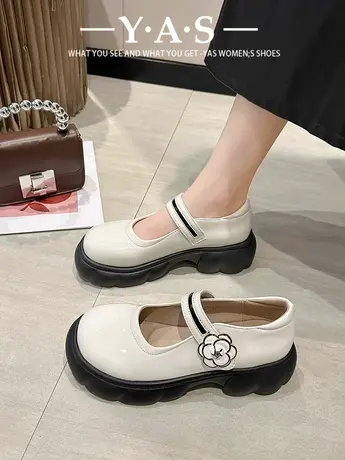 时尚玛丽珍鞋女2024春季新款高跟百搭学院风单鞋厚底爆款小皮鞋潮商品大图