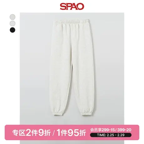 SPAO韩国同款23年春季新品男女宽松卫裤加绒运动休闲裤SPMTD4TU21图片