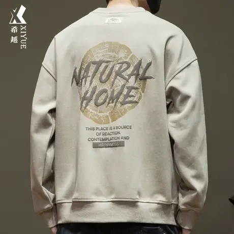 美式重磅300g扎染水洗卫衣男2024春秋新款宽松大码休闲男士套头衫商品大图