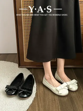 英伦风网红同款鞋蝴蝶结面包鞋女2024夏季新款复古奶奶鞋单鞋平底商品大图