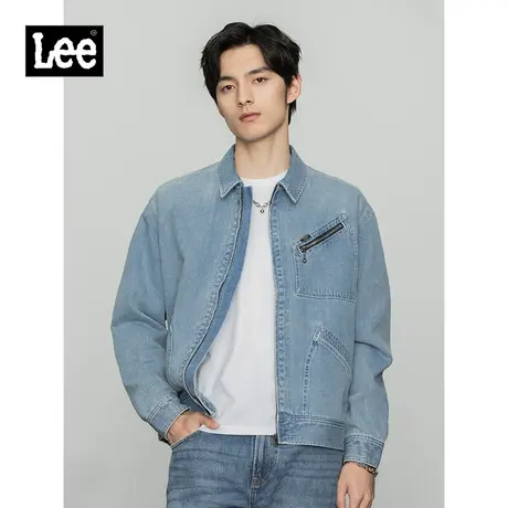 Lee商场同款22春季舒适版浅蓝色男牛仔外套LMT0015823HH00FA00496商品大图