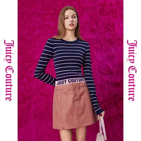 Juicy Couture橘滋秋冬新款提花条纹女式针织衫商品大图
