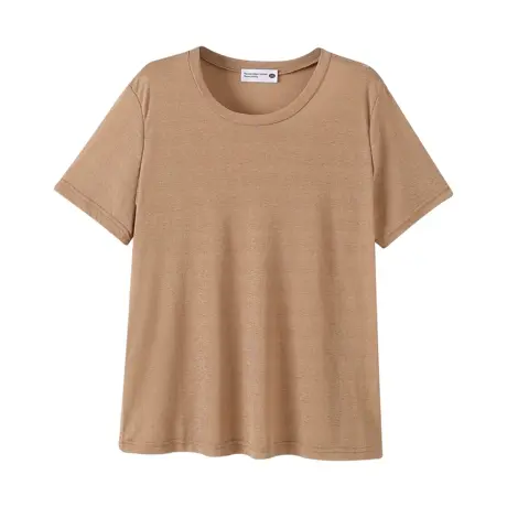 伊自尚2023年夏季新款女装时尚大码胖mm简约百搭宽松显瘦圆领T恤商品大图