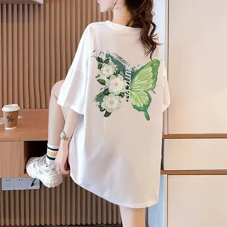 大码女装chic港味短袖t恤女新款宽松韩版夏季小众胖mm200斤上衣服图片