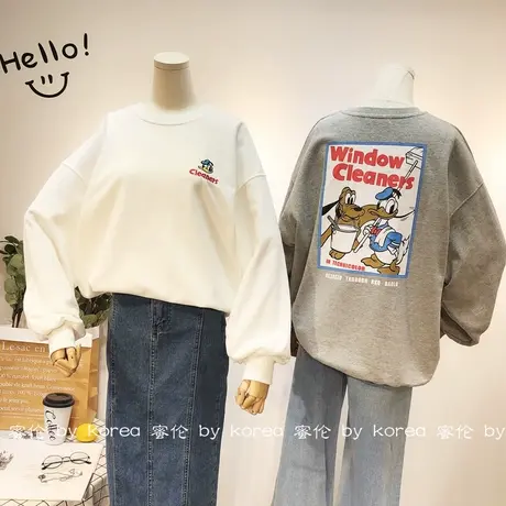 套头卫衣2020秋季新款韩国东大门ins原宿风港味休闲宽松卫衣大码图片