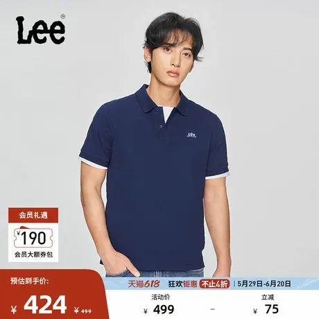 Lee商场同款25春夏新品标准版翻领小刺绣Logo男短袖polo衫休闲图片