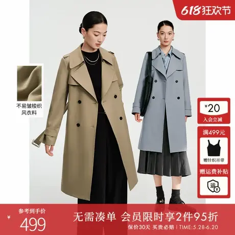 【店铺热卖】衣香丽影春季新款三色不易皱中长款风衣图片