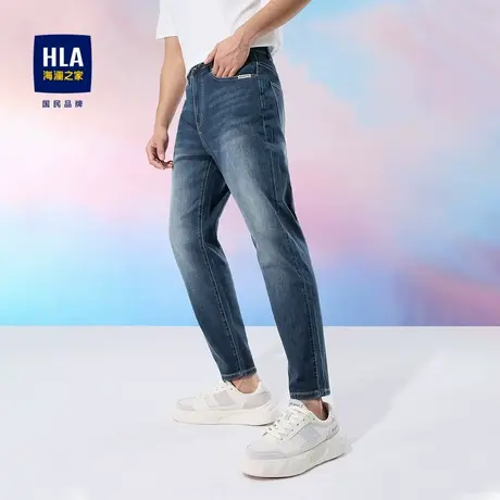 HLA/海澜之家SPRINTING SMILE牛仔九分裤25春夏新胶印休闲裤子男商品大图
