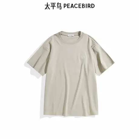 【商场同款】太平鸟男装T恤新款满版刺绣宽松短袖潮牌 B1CNE3203商品大图